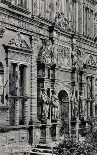 Ak Heidelberg am Neckar, Schloss, Otto Heinrichsbau, Portal