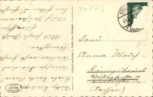 Ak Stuttgart in Württemberg, Johanniskirche mit Feuersee