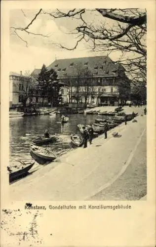 Ak Konstanz am Bodensee, Gondelhafen, Konziliumsgebäude