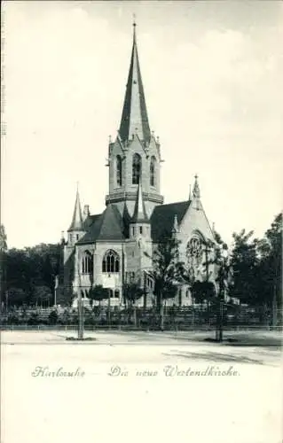 Ak Karlsruhe in Baden, Neue Westendkirche