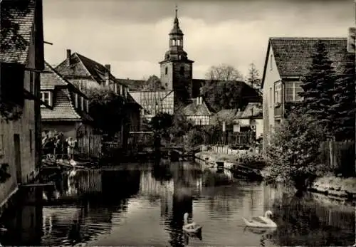 Ak Bad Berka in Thüringen, Klein Venedig, Schwäne