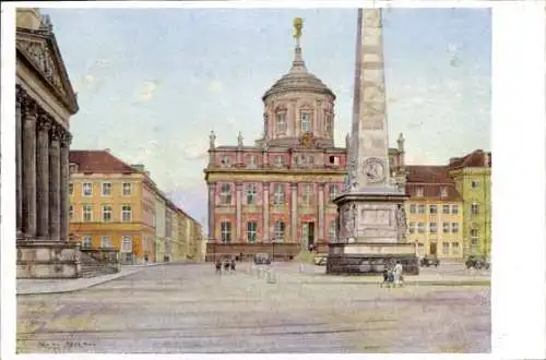 Künstler Ak Potsdam in Brandenburg, Marktplatz, Rathaus