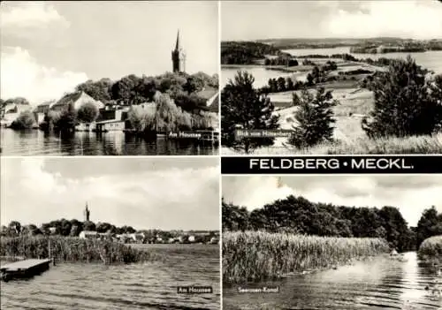 Ak Feldberg in Mecklenburg, Haussee, Seerosenkanal, Blick vom Hüttenberg