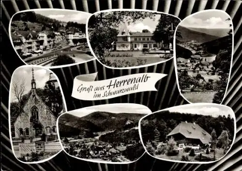 Ak Bad Herrenalb im Schwarzwald, Gesamtansicht, Teilansichten, Kirche