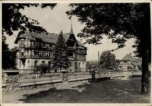 Ak Bad Salzungen im Wartburgkreis, Kindersolbad Charlottenhall, Fachwerkhaus