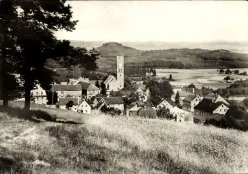 Ak Schönberg am Kapellenberg Bad Brambach im Vogtland, Teilansicht, Kirchturm