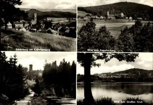 Ak Schönberg am Kapellenberg Bad Brambach im Vogtland, Teilansicht, Großer Teich