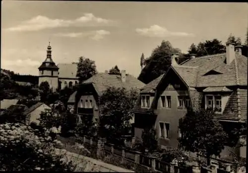 Ak Bad Gottleuba in Sachsen, Teilansicht, Kirche