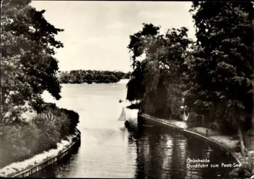 Ak Grünheide in der Mark, Durchfahrt zum Peetzsee