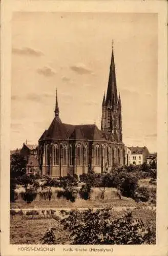 Ak Horst Emscher Gelsenkirchen im Ruhrgebiet, Katholische Kirche, Hippolytus