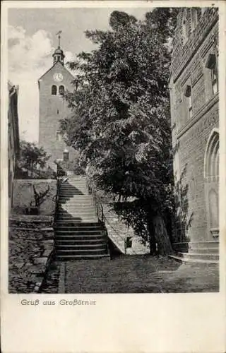 Ak Großörner Mansfeld im Harzvorland, Treppe, Turm