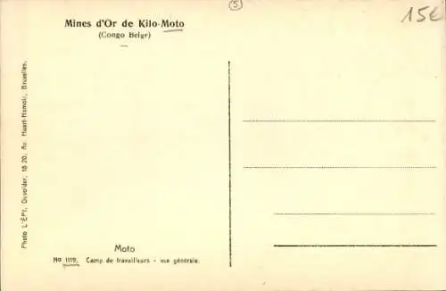 Ak Kilo Zaire, Arbeiterlager, Gesamtansicht, Goldminen