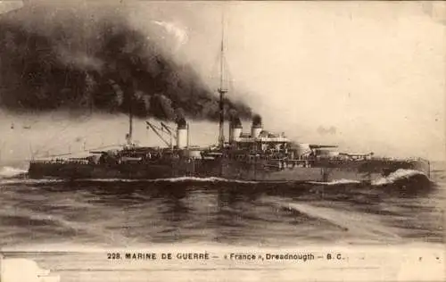 Ak Französisches Kriegsschiff France