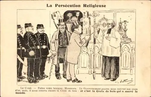 Künstler Ak La Persecution Religieuse, le Cure