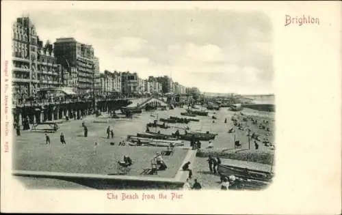 Ak Brighton East Sussex England, Strand vom Pier