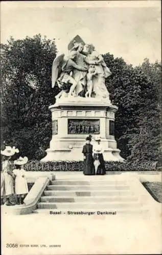 Ak Basel Bâle Stadt Schweiz, Strassburger Denkmal