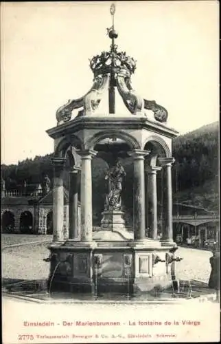 Ak Einsiedeln Kanton Schwyz Schweiz, Der Jungfrauenbrunnen