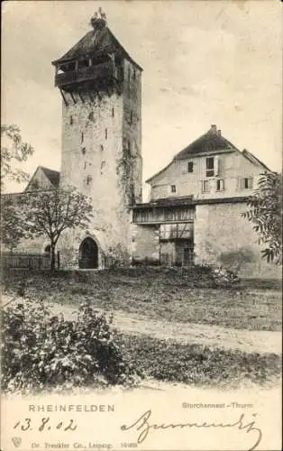 Ak Rheinfelden Kanton Aargau Schweiz, Storchennest Turm