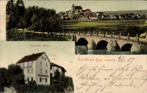 Ak Kirchhain Cassel Kassel in Hessen, Totale, Bahnhofshotel