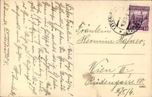 Ak Litoměřice Leitmeritz Region Aussig, Blick auf den Ort