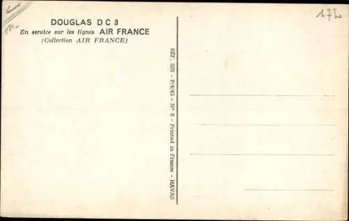 Ak Französisches Passagierflugzeug, Douglas DC 3, Air France, F BXB