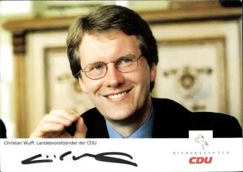 Autogrammkarte Christian Wulff, Landesvorsitzender der CDU