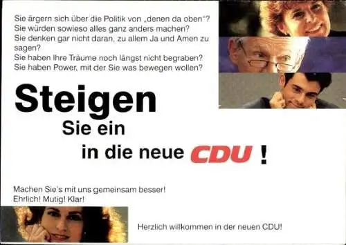 Autogrammkarte Christian Wulff, Landesvorsitzender der CDU