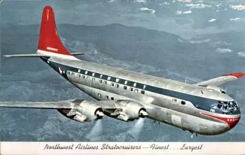 Ak US Amerikanisches Passagierflugzeug, Northwest Orient Airlines, Boeing Stratocruiser