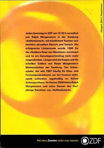 Ak Schauspieler Ralph Morgenstern, Portrait, Autogramm