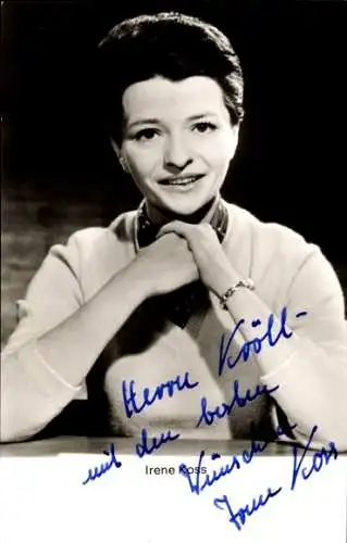 Ak Schauspielerin Irene Koss, Portrait, Autogramm