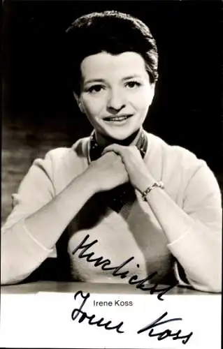 Ak Schauspielerin Irene Koss, Portrait, Autogramm