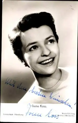 Ak Schauspielerin Irene Koss, Portrait, Autogramm