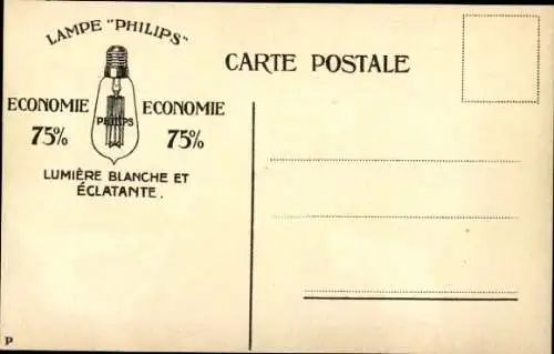 Ak Lampe Philips, Economie 75%, Reklame, Glühlampe