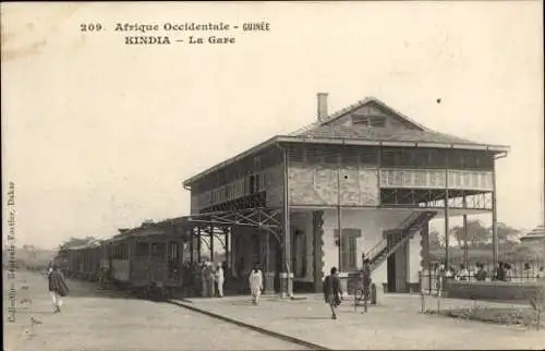 Ak Afrique Occidentale, Kindia Guinea, La Gare, Bahnhof