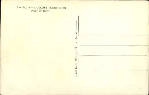 Ak Port Francqui Belgisch Kongo Zaire, Bahnhof, Gleisseite