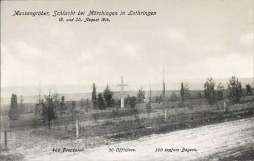 Ak Morhange Mörchingen Lothringen Moselle, Massengräber, Schlacht, August 1914