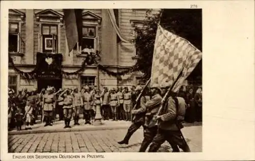 Ak Przemyśl Polen, Einzug der siegreichen Deutschen, I WK