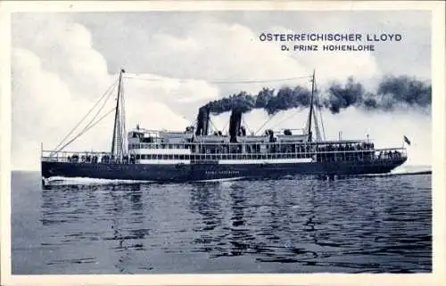 Ak Dampfer SMS Prinz Hohenlohe, Österreichischer Lloyd