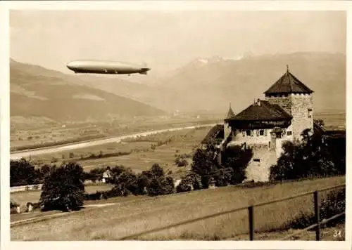 Foto Vaduz Liechtenstein, Luftschiff LZ 127 Graf Zeppelin, Schweiz-Fahrten Nr. 31