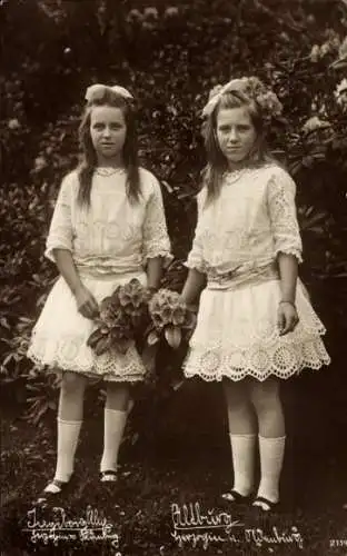 Ak Herzoginnen Ingeborg und Altburg von Oldenburg, Kinderportrait