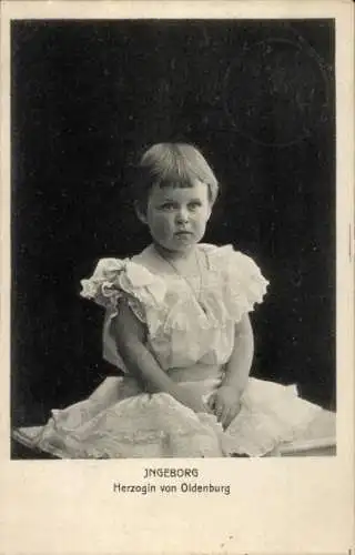 Ak Herzogin Ingeborg von OIdenburg, Kinderportrait