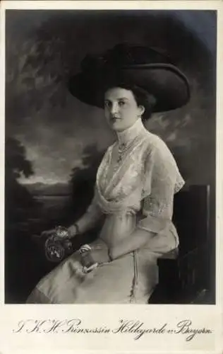 Ak Prinzessin Hildegarde von Bayern, Portrait