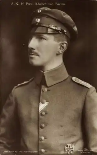 Ak Prinz Adalbert von Bayern, Portrait, Uniform, Mütze