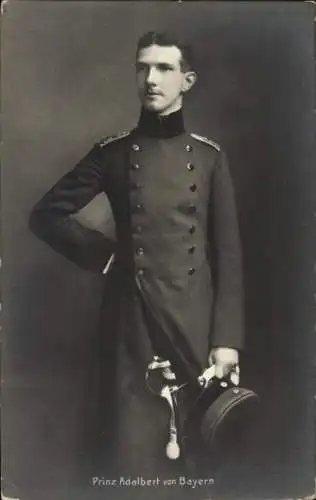 Ak Prinz Adalbert von Bayern, Standportrait, Uniform, Säbel