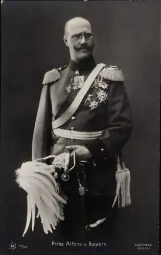 Ak Prinz Alfons von Bayern, Portrait in Uniform