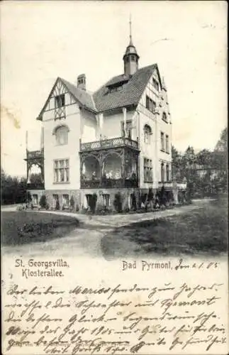 Ak Bad Pyrmont in Niedersachsen, St. Georgsvilla, Klosterallee