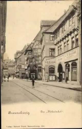 Ak Braunschweig in Niedersachsen, Der Flohwinkel, Geschäft A. W. Zickfeldt