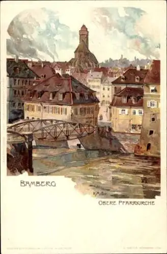 Künstler Litho Mutter, K., Bamberg an der Regnitz Oberfranken, obere Pfarrkirche