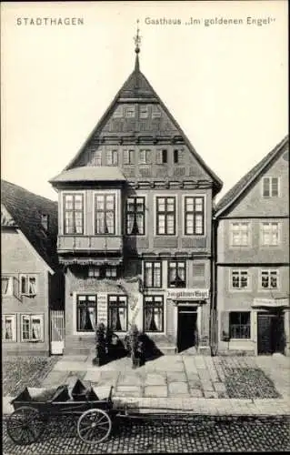 Ak Stadthagen im Kreis Schaumburg, Gasthaus im goldenen Engel