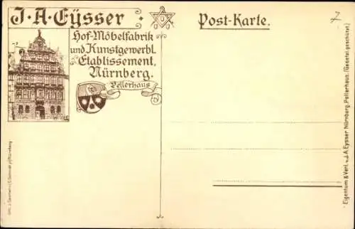 Künstler Litho Chr., H., Nürnberg in Mittelfranken Bayern, Pellerhaus, Peter Vischer